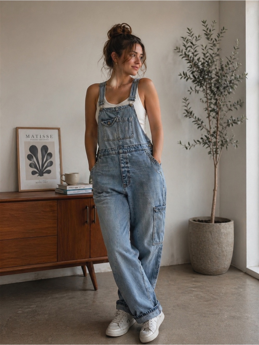 Light Wash Blue Denim Overalls